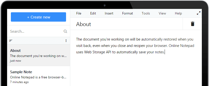 Payseo Online Notepad Screenshot